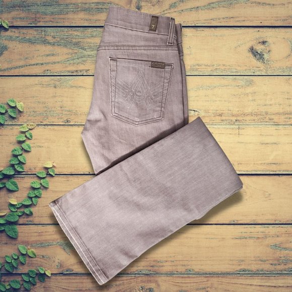7 For All Mankind Denim - 7 for all Mankind Lavender Women's Size 27 A Pocket Flare Leg Stretch Jeans